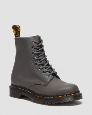 Botas Dr Martens 1460 Virginia Leather Mujer Grises | 74619303