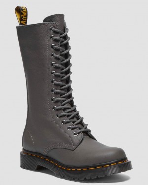 Botas Dr Martens 1B99 Virginia Leather Mid Calf Mujer Grises | 82857034