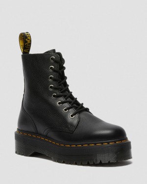 Botas Dr Martens Jadon III Pisa Leather Platforms Mujer Negros | 91439702