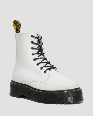 Botas Dr Martens Jadon Smooth Leather Platforms Mujer Blancos | 80256798