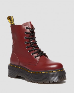 Botas Dr Martens Jadon Smooth Leather Platforms Mujer Rojos | 85771673