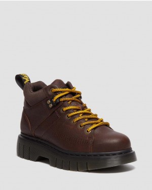 Botas Dr Martens Woodard Grizzly Leather Low Casual Hombre Marrom | 34970837