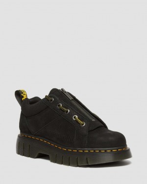 Botas Dr Martens Woodard Tumbled Nubuck Leather Low Casual Mujer Negros | 83741416