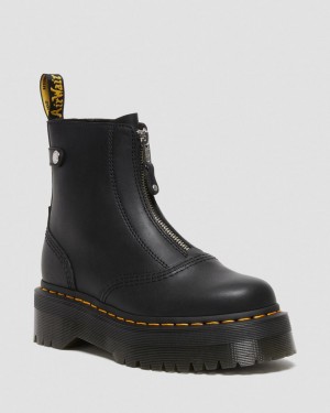 Botas Plataforma Dr Martens Jetta Zipped Sendal Leather Mujer Negros | 17014850