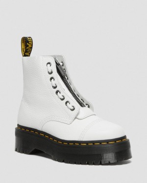 Botas Plataforma Dr Martens Sinclair Milled Nappa Leather Mujer Blancos | 87467946
