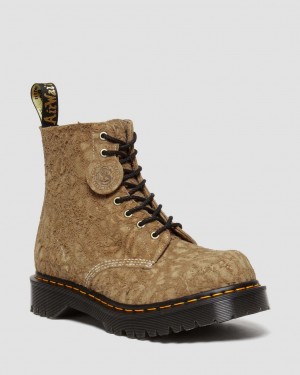 Botas con Cordones Dr Martens 1460 Made in England Emboss Suede Hombre Marrom | 50167555