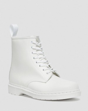 Botas con Cordones Dr Martens 1460 Mono Smooth Leather Mujer Blancos | 83121735