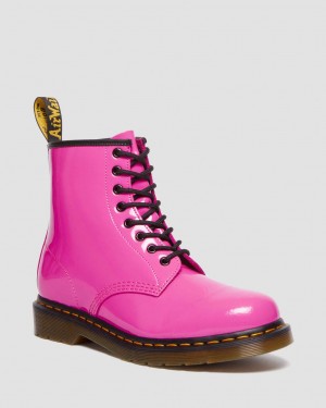 Botas con Cordones Dr Martens 1460 Patent Leather Hombre Rosas | 27507368