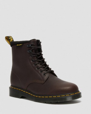 Botas con Cordones Dr Martens 1460 Warmwair Leather Mujer Marrom | 26172706