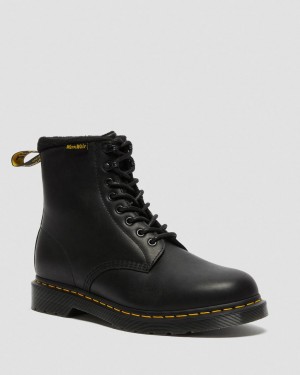 Botas con Cordones Dr Martens 1460 Warmwair Leather Mujer Negros | 30803759