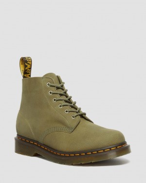 Botines Dr Martens 101 Tumbled Nubuck Leather Mujer Verde Oliva | 51251496