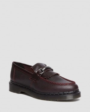 Mocasines Dr Martens Adrian Snaffle Pebble Grain Leather Kiltie Mujer Vino | 76022406