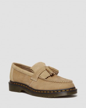 Mocasines Dr Martens Adrian Tumbled Nubuck Leather Tassel Mujer Marrom | 31070672