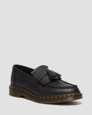 Mocasines Dr Martens Adrian Virginia Leather Tassel Mujer Negros | 25639313