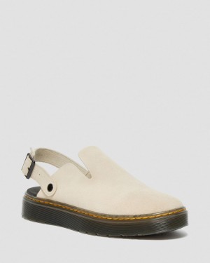 Mulas Dr Martens Carlson Suede Casual Slingback Mujer Beige | 45401600