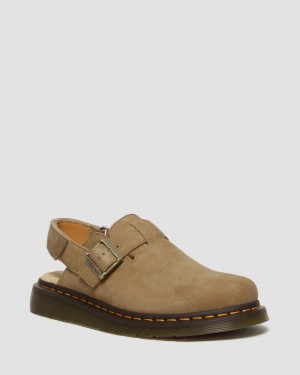 Mulas Dr Martens Jorge II Tumbled Nubuck Leather Slingback Hombre Marrom | 16395674