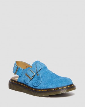 Mulas Dr Martens Jorge Made in England Suede Slingback Mujer Azules | 83819226