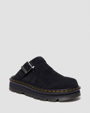 Mulas Dr Martens Zebzag Suede Slingback Platform Hombre Negros | 15176415