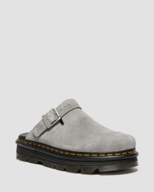 Mulas Dr Martens Zebzag Suede Slingback Platform Hombre Grises | 36830732