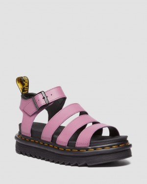 Sandalias Dr Martens Blaire Athena Leather Strap Mujer Morados | 28192581