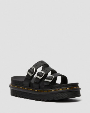 Sandalias Dr Martens Blaire Leather Slide Mujer Negros | 53520910