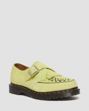 Zapatos Creepers Dr Martens Ramsey Suede Kiltie Buckle Hombre Verdes | 94543043