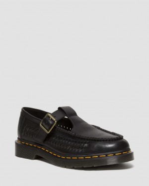 Zapatos Mary Jane Dr Martens Adrian T-Bar Leather Hombre Negros | 99402952