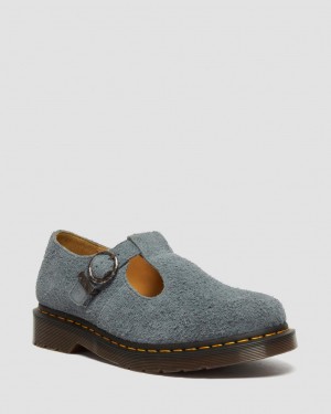 Zapatos Mary Jane Dr Martens T-Bar Suede Hombre Grises | 91415823