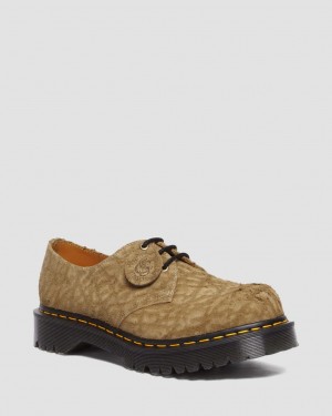 Zapatos Oxford Dr Martens 1461 Bex Made in England Emboss Suede Mujer Marrom | 57738090