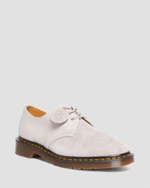 Zapatos Oxford Dr Martens 1461 Made in England Suede Mujer Grises | 92417292