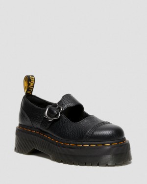 Zapatos Plataforma Dr Martens Addina Flower Buckle Leather Mujer Negros | 47664230