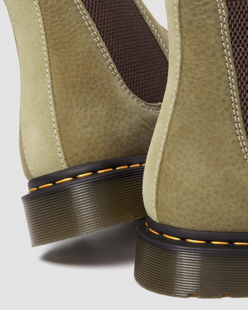 Botas Chelsea Dr Martens 2976 Tumbled Nubuck Leather Mujer Verde Oliva | 41860014