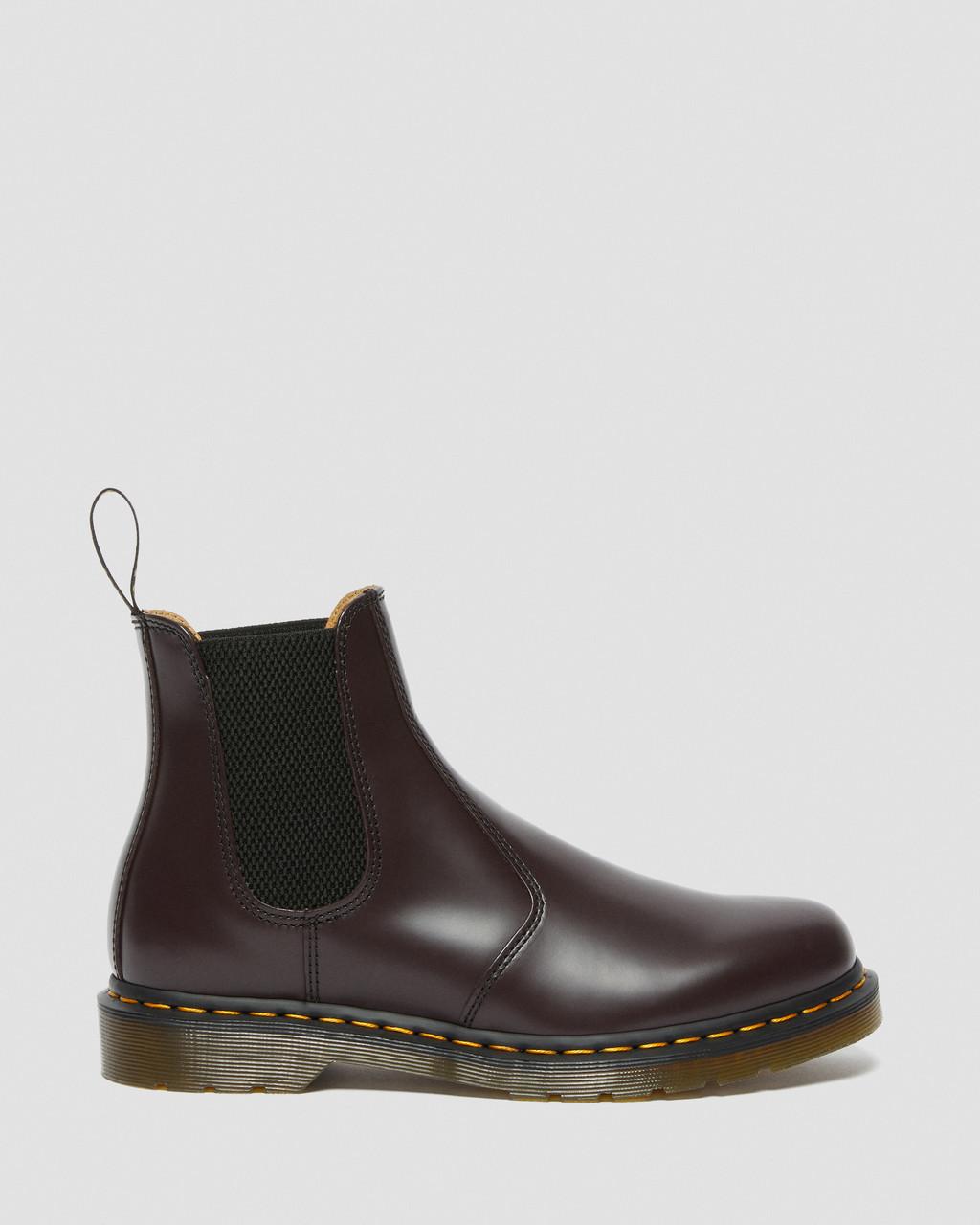 Botas Chelsea Dr Martens 2976 Yellow Stitch Smooth Leather Mujer Vino | 35040517