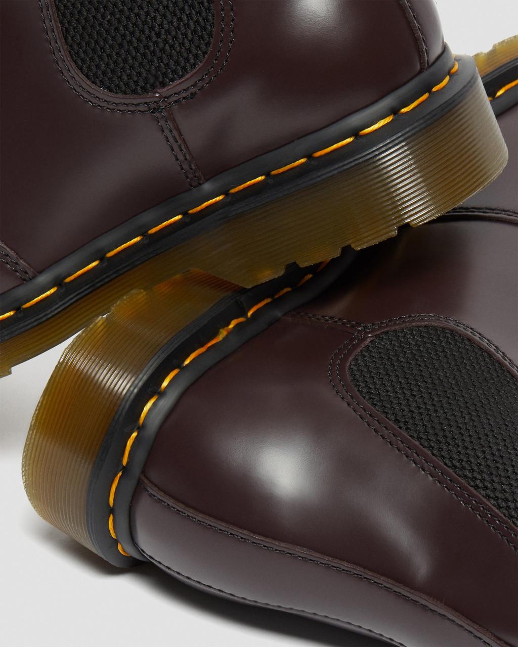 Botas Chelsea Dr Martens 2976 Yellow Stitch Smooth Leather Mujer Vino | 35040517