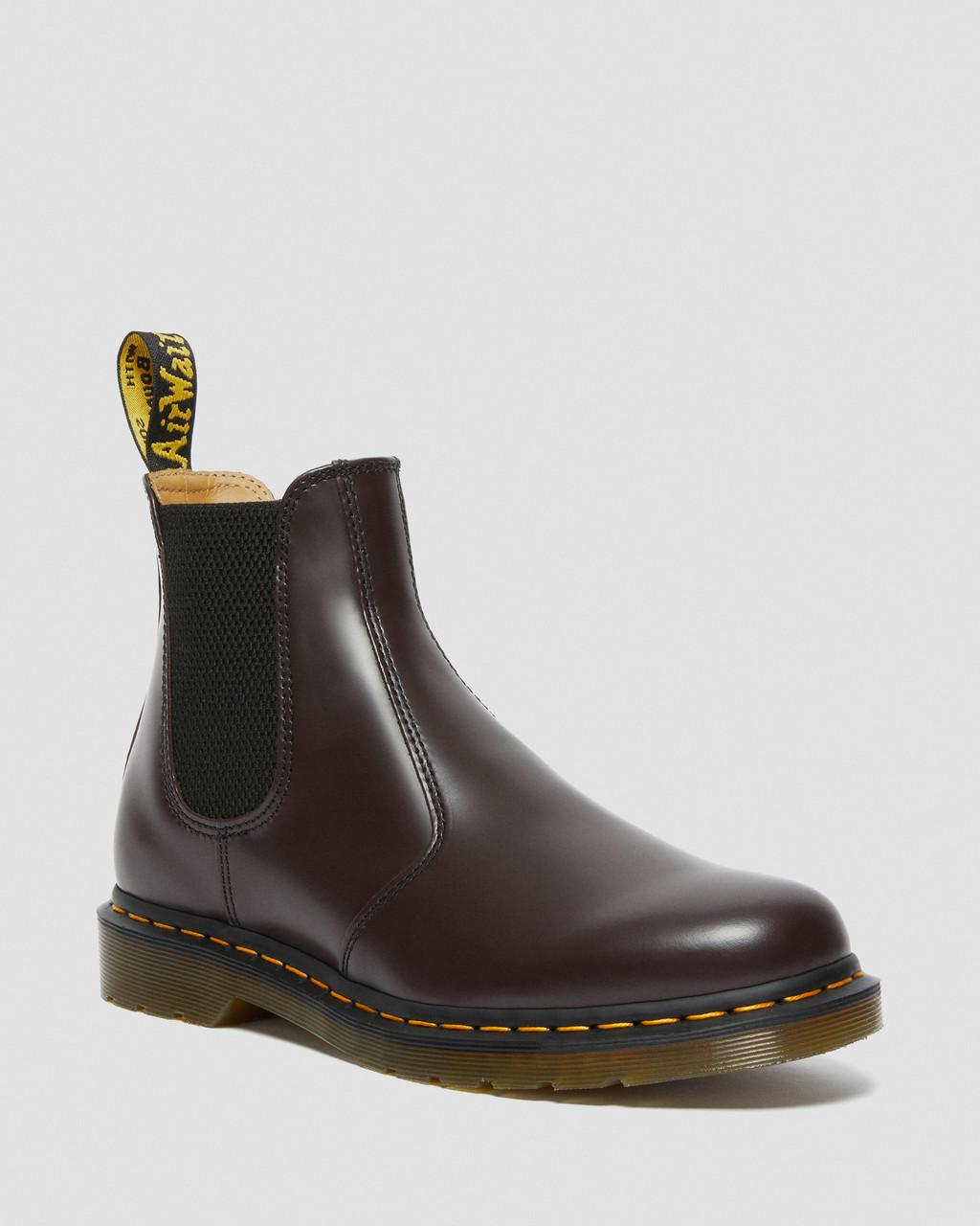 Botas Chelsea Dr Martens 2976 Yellow Stitch Smooth Leather Mujer Vino | 35040517