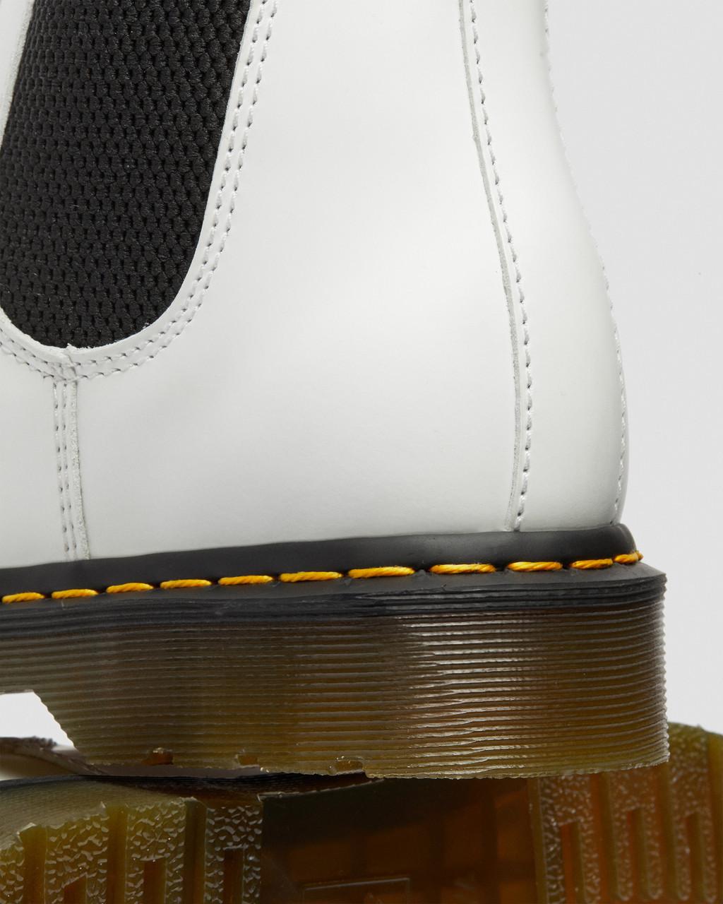Botas Chelsea Dr Martens 2976 Yellow Stitch Smooth Leather Mujer Blancos | 84486963
