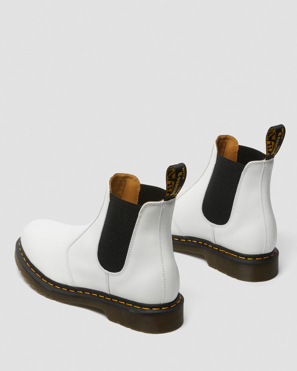 Botas Chelsea Dr Martens 2976 Yellow Stitch Smooth Leather Mujer Blancos | 84486963
