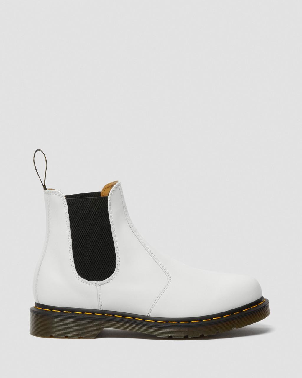 Botas Chelsea Dr Martens 2976 Yellow Stitch Smooth Leather Mujer Blancos | 84486963