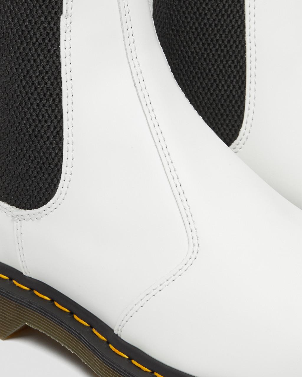 Botas Chelsea Dr Martens 2976 Yellow Stitch Smooth Leather Mujer Blancos | 84486963