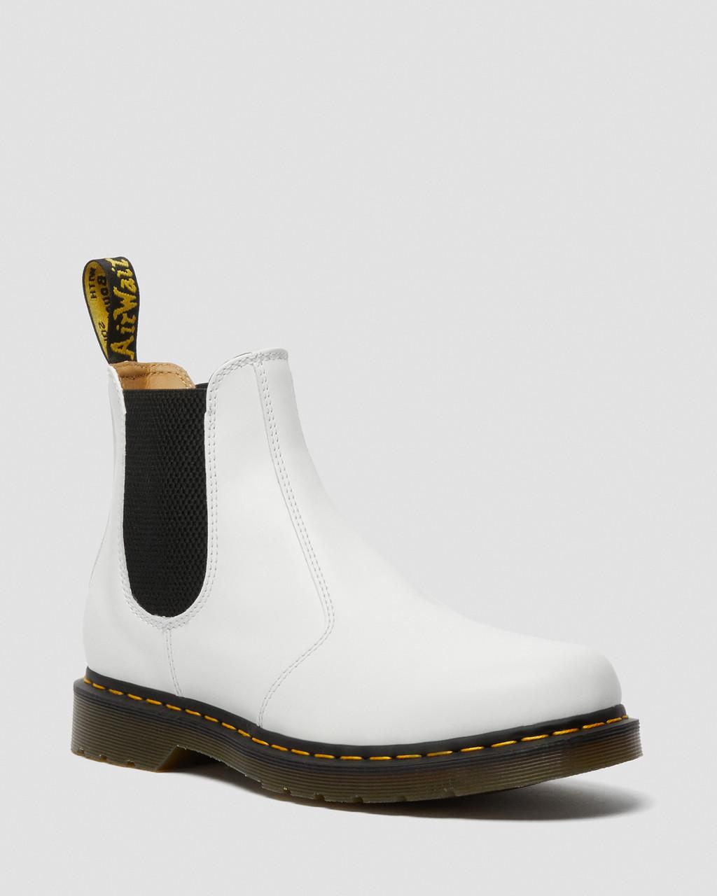 Botas Chelsea Dr Martens 2976 Yellow Stitch Smooth Leather Mujer Blancos | 84486963
