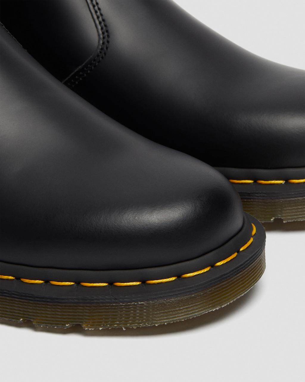 Botas Chelsea Dr Martens 2976 Yellow Stitch Smooth Leather Mujer Negros | 29468388