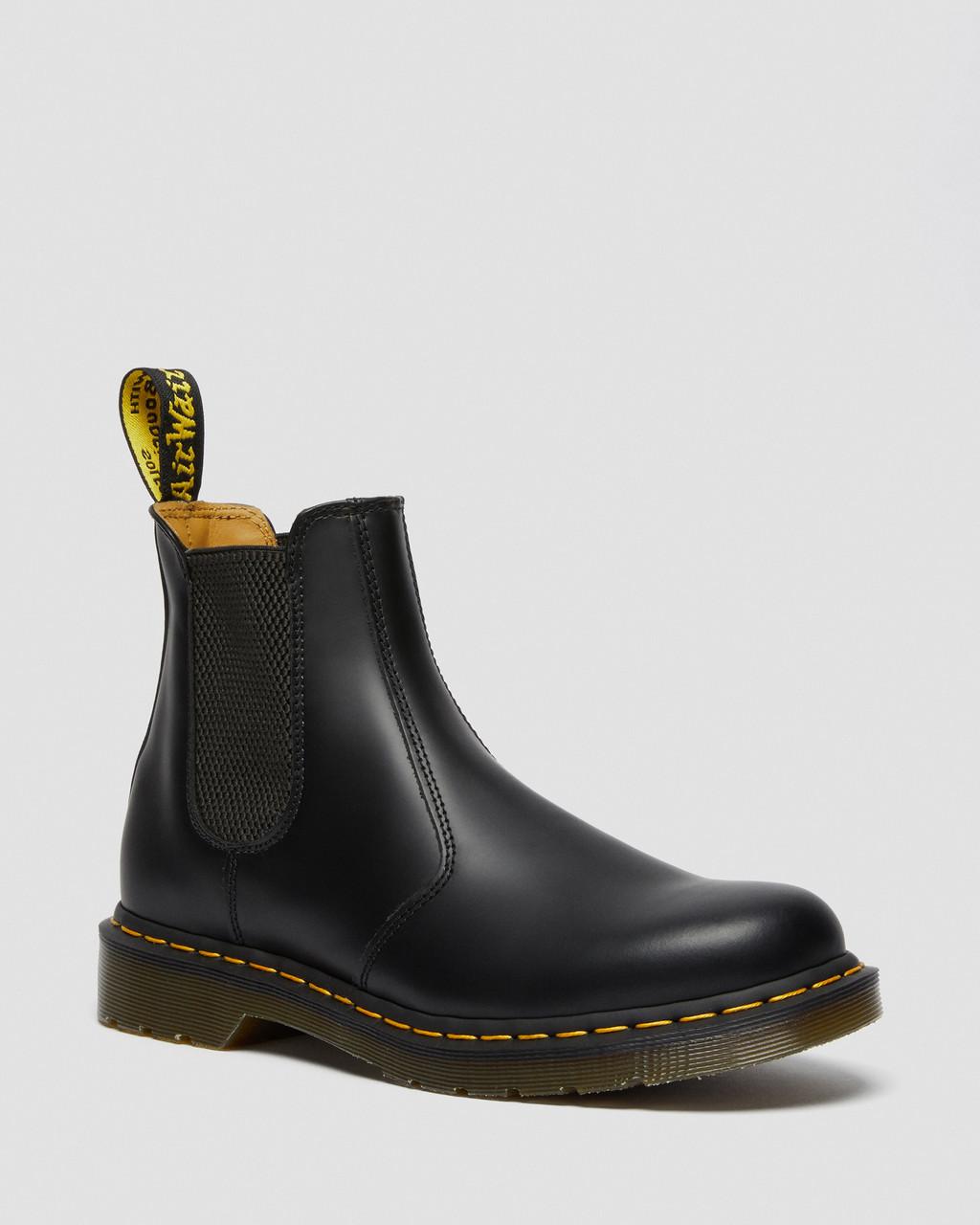 Botas Chelsea Dr Martens 2976 Yellow Stitch Smooth Leather Mujer Negros | 29468388