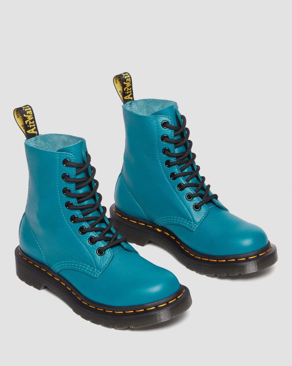 Botas Dr Martens 1460 Virginia Leather Mujer Turquesa | 36662446