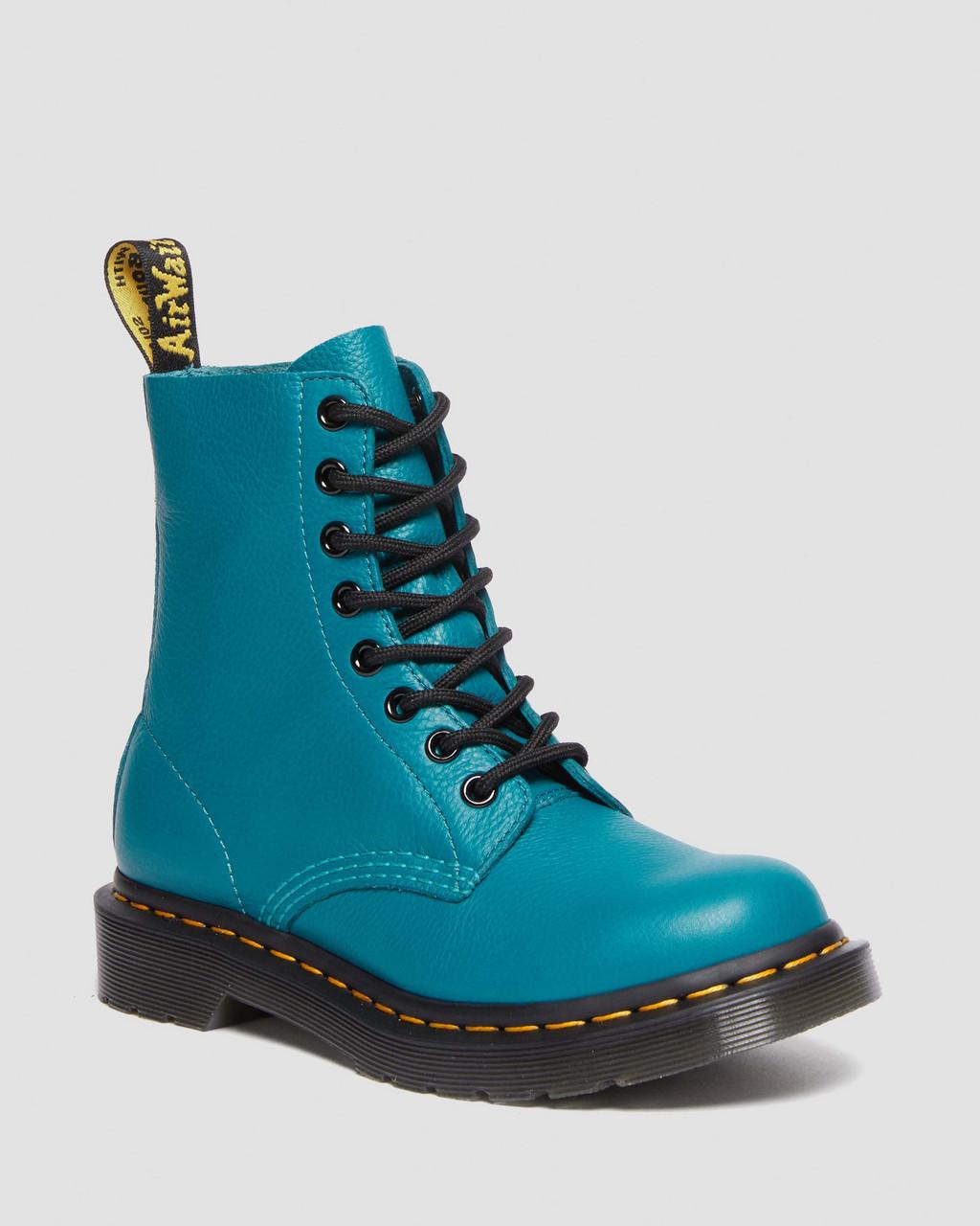 Botas Dr Martens 1460 Virginia Leather Mujer Turquesa | 36662446