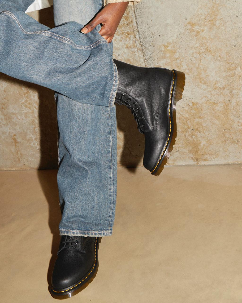 Botas Dr Martens 1460 Virginia Leather Mujer Negros | 33441937