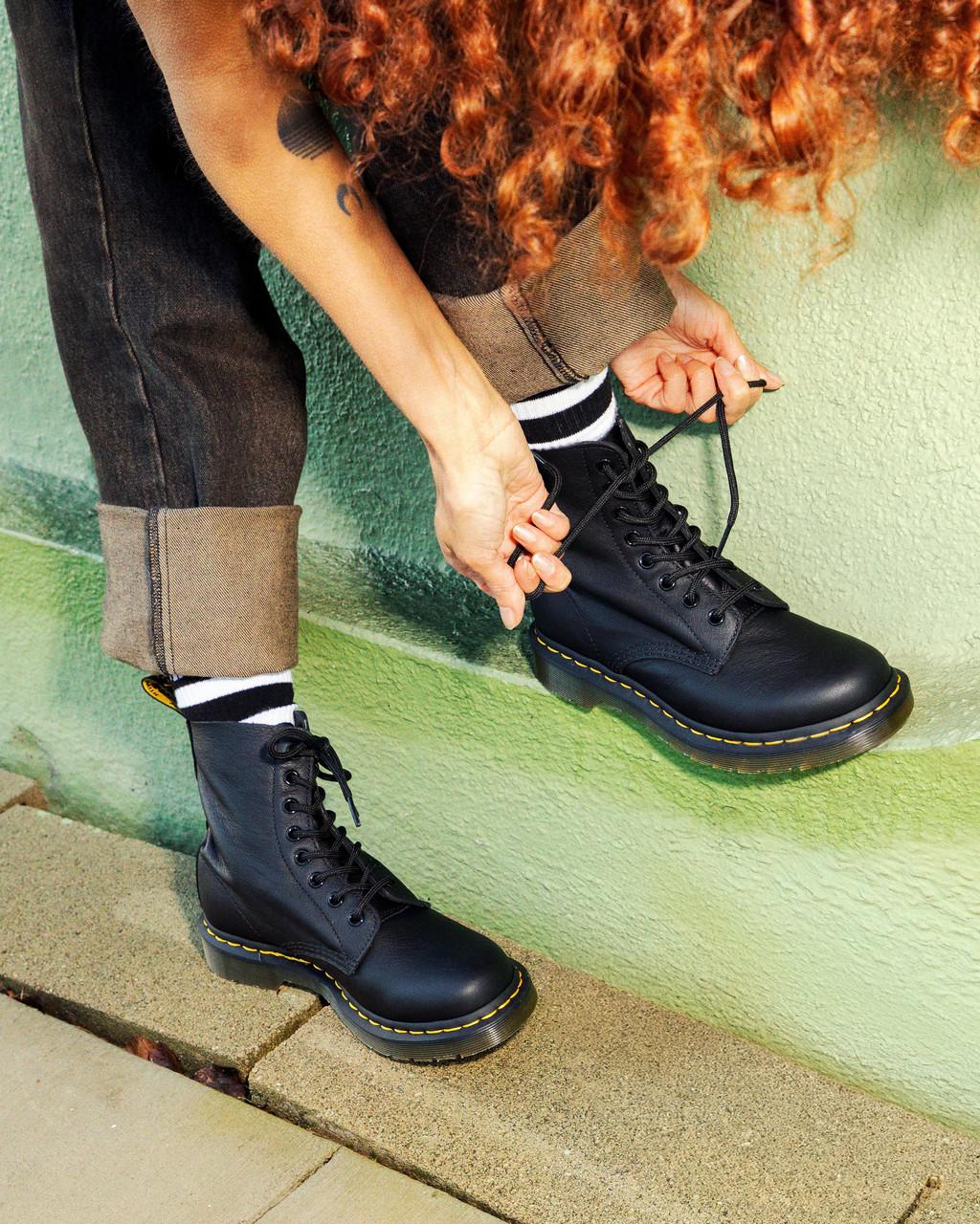 Botas Dr Martens 1460 Virginia Leather Mujer Negros | 33441937