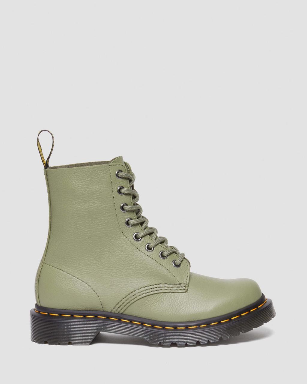 Botas Dr Martens 1460 Virginia Leather Mujer Verde Oliva | 85665589