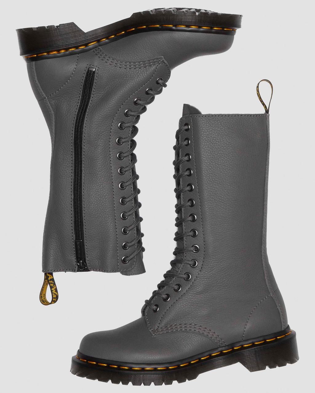 Botas Dr Martens 1B99 Virginia Leather Mid Calf Mujer Grises | 82857034