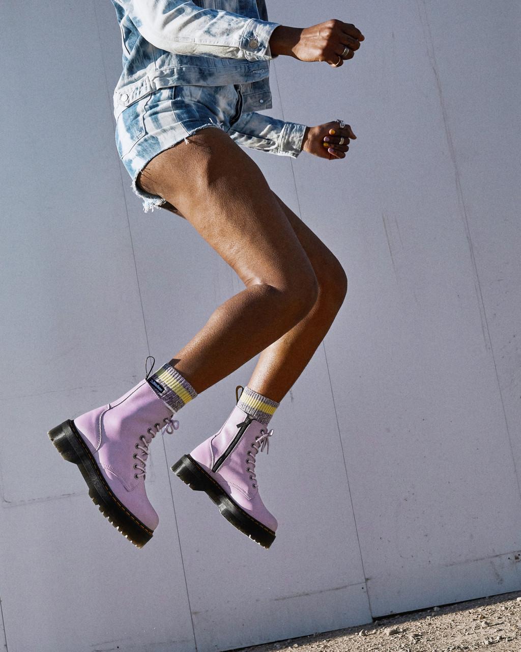 Botas Dr Martens Jadon III Pisa Leather Platforms Mujer Morados | 45079311