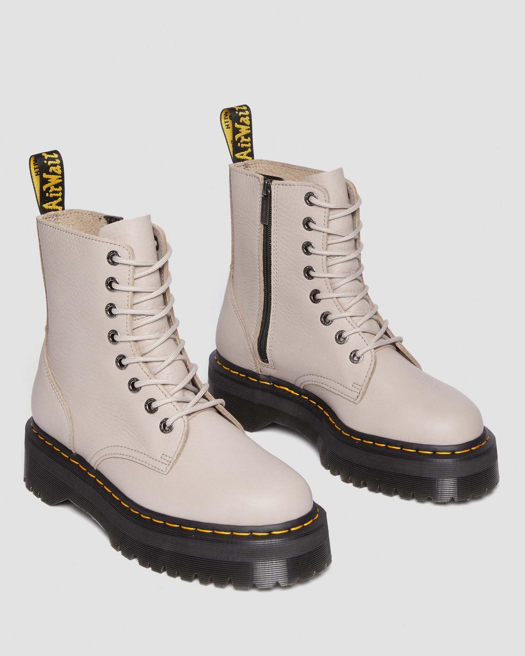 Botas Dr Martens Jadon III Pisa Leather Platforms Mujer Beige | 84250053